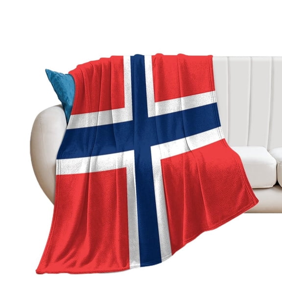 Norwegian Flag Blanket Throw Blankets Warm Cozy Lightweight Couch Blanket Stuff Gifts for Women Mom Teens