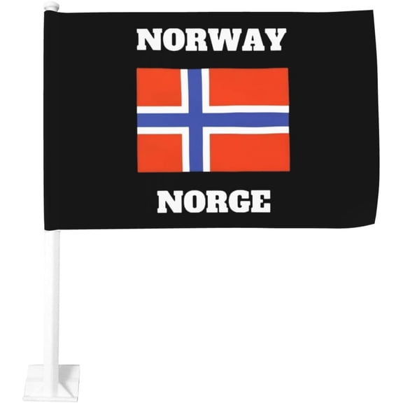Norwegian Flag Car Flag 12x18 Inch Window Clip Flag - Double Sided Fade Resistant Outdoor Decoration Let Your Cars Stand Out
