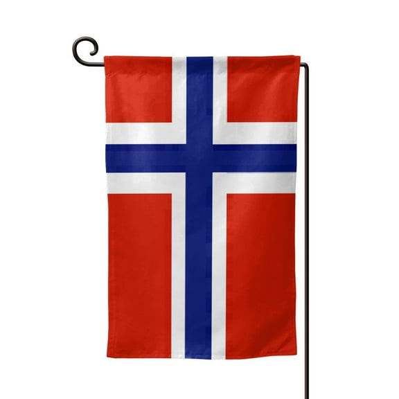 Norwegian Flag Double Sided Garden Flag for Indoor Outdoor Decorations 12.5 * 18 Inches Square