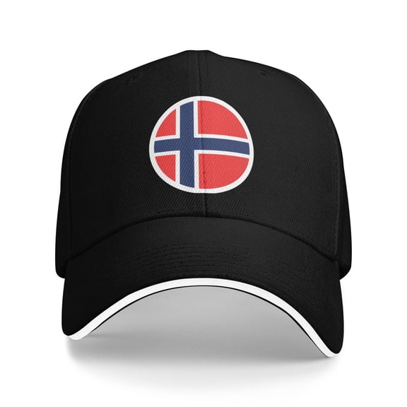 Norwegian Flag Logo Unisex Adult Baseball Caps Adjustable Casquette Dad Hat Sandwich Cap Outdoors Headwear