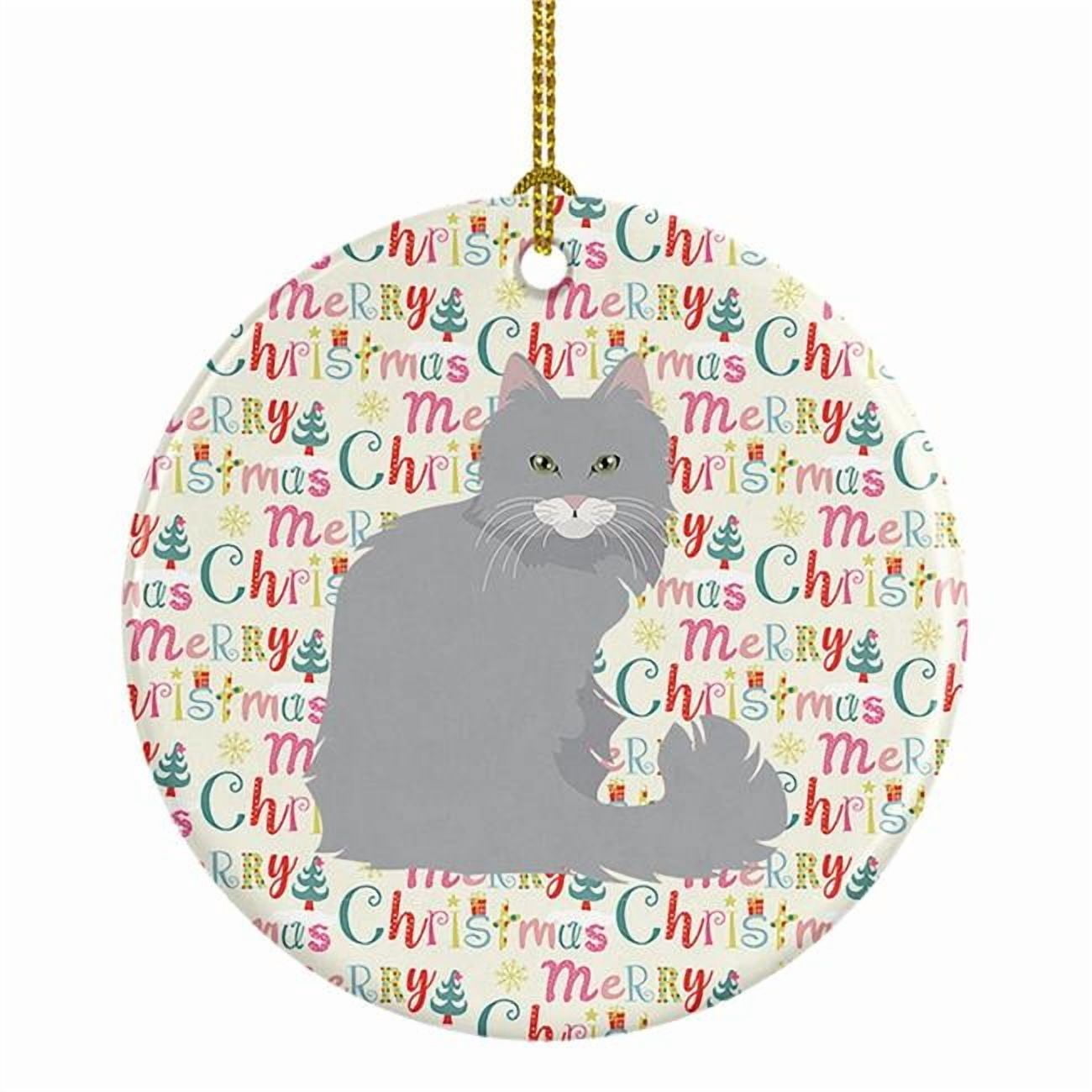Norwegian Forest Cat Christmas Ceramic Ornament 2.8 in x 2.8 in