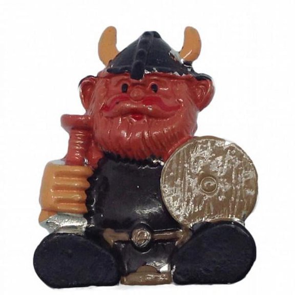 NRSK Norwegian Metal Hat Pin: Viking Painted