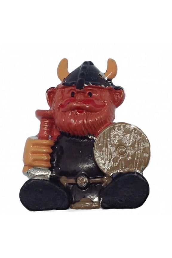 Norwegian Metal Hat Pin: Viking Painted