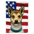 thumbnail image 1 of Norwegian Lundehund Dog American Flag Flag Canvas House Size, 1 of 4