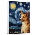 thumbnail image 1 of Norwegian Lundehund Dog Canvas Wall Art - Starry Night Van Gogh Dog Canvas Print Dog Sayings Painting Home Office Wall Decor Framed Dog Lover Gift, 1 of 6