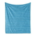 thumbnail image 1 of Norwegian Soft Flannel Fleece Throw Blanket, European Folkloric Diamond Shaped with Snowflakes Illustrations, Cozy Plush for Indoor and Outdoor Use, 50" x 60", Sea Blue and White, by Ambesonne, 1 of 6