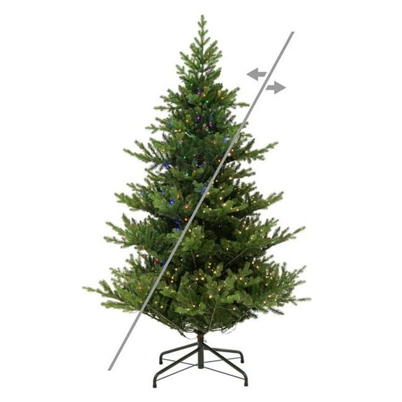 Vickerman  7.5 ft. x 67 in. Green Norwegian Spruce Artificial Pre-Lit Christmas Tree with 850 LED Color Changing - 5 mm
