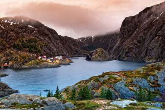 Norwegian Village Canvas Art - Liloni Luca (24 x 36)