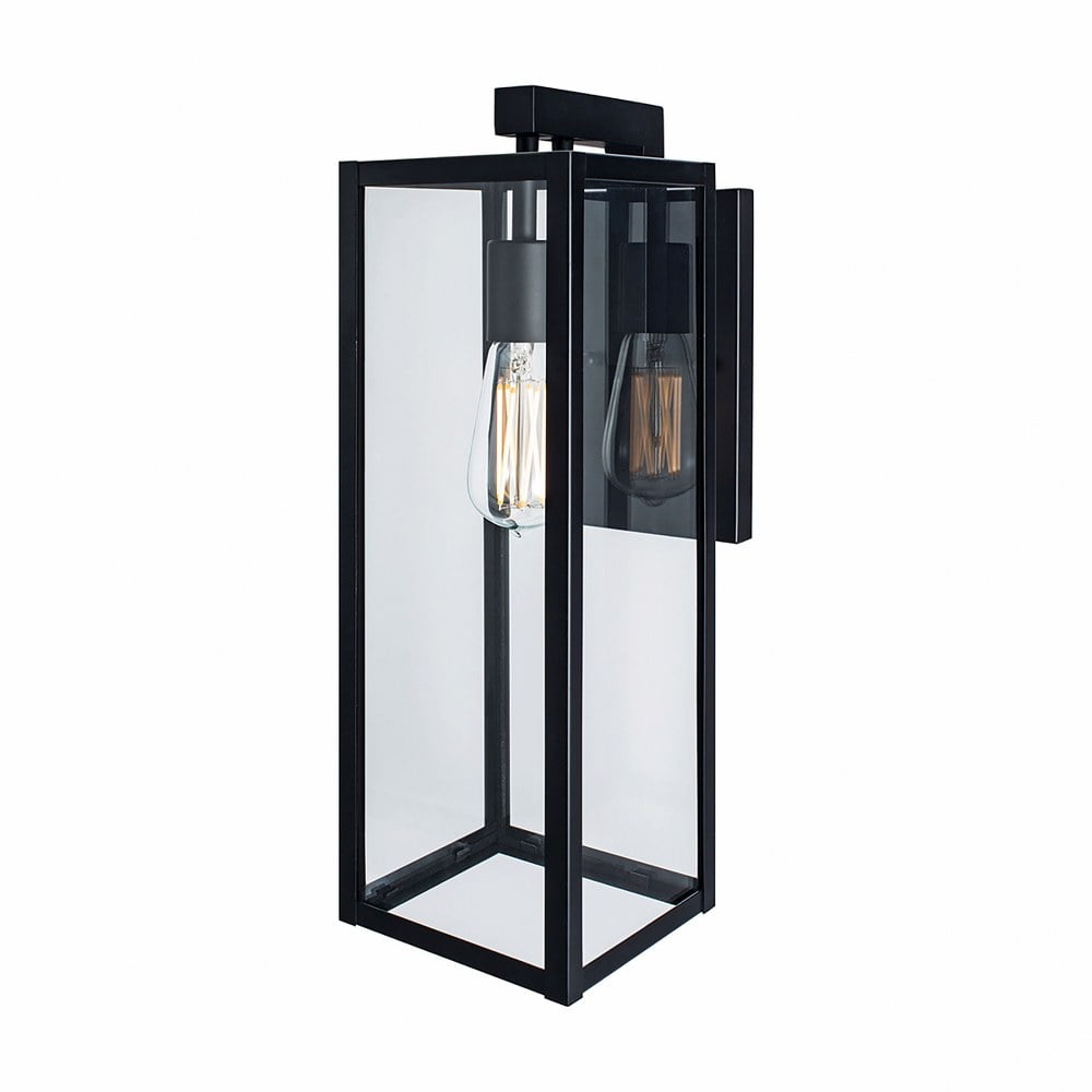 Dimmable Matte Black Tempered Glass Direct Wired Sconce