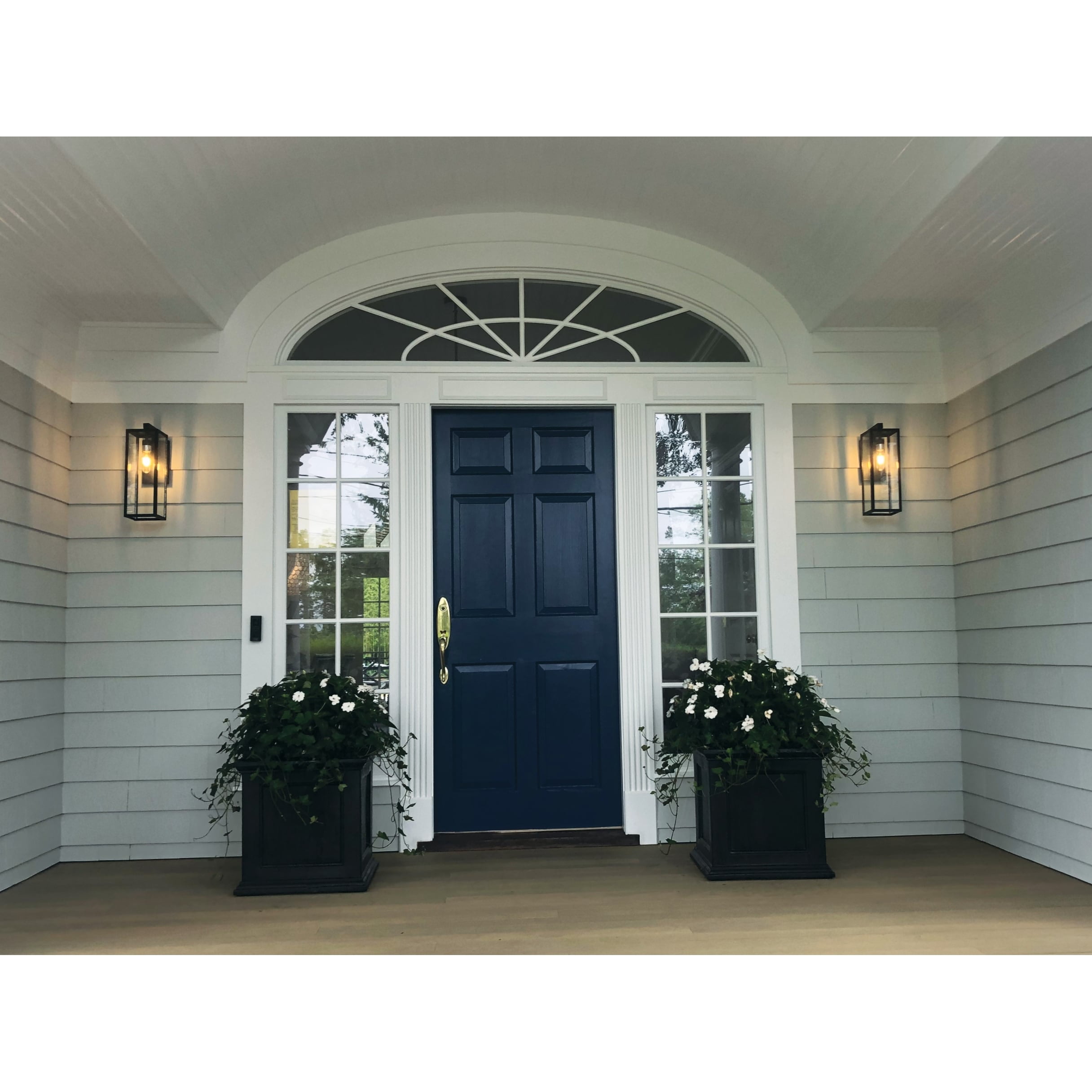 Dimmable Matte Black Tempered Glass Direct Wired Sconce