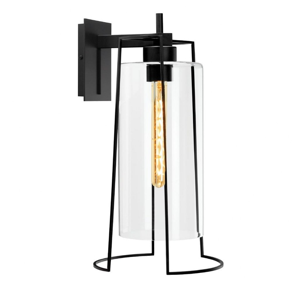 Cere Matte Black Cylinder Outdoor Wall Sconce