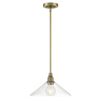 6331-ANOB-CL-Norwell Lighting-Charis - 1 Light Pendant-7.75 Inches Tall and 12.5 Inches Wide-Antique Brass/Oil Rubbed Bronze Finish