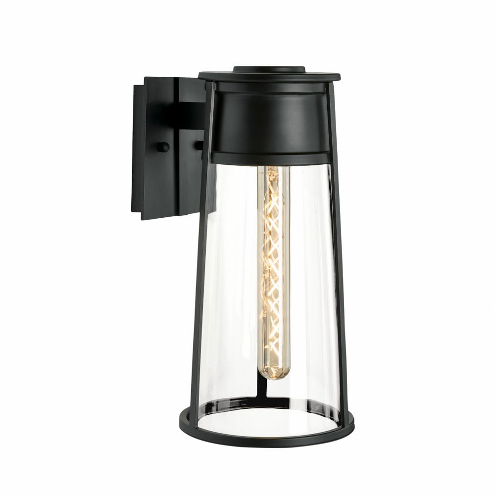 Norwell Large Cone Matte Black Outdoor Wall Sconce 8.5" x 17"