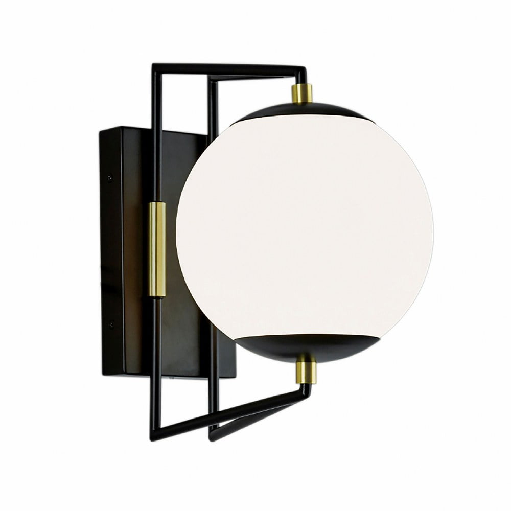 Cosmos 12.38" Black and Satin Brass Solar LED Sconce