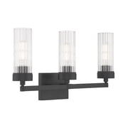 2613-MB-CL-Norwell Lighting-Lida - 3 Light Bath Vanity-11.25 Inches Tall and 21 Inches Wide-Matte Black Finish