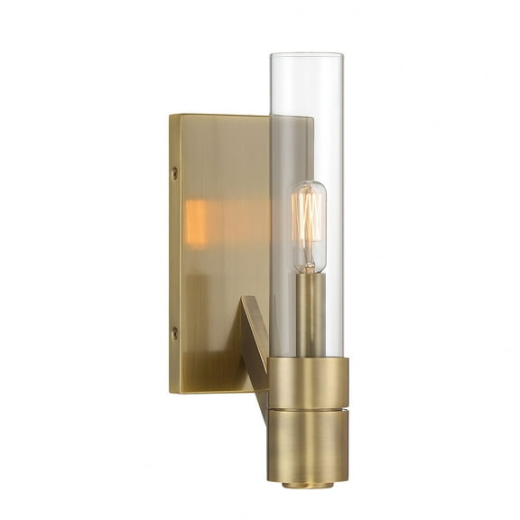 6511-AN-CL-Norwell Lighting-Rohe - 1 Light Wall Sconce-12.5 Inches Tall and 4.5 Inches Wide-Oxidized Brass Finish