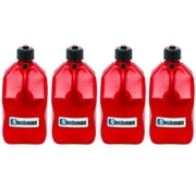 Bushman 4Pk U-Jug Storage Jug, Portable Plastic Container, 5.5 Gal, Red