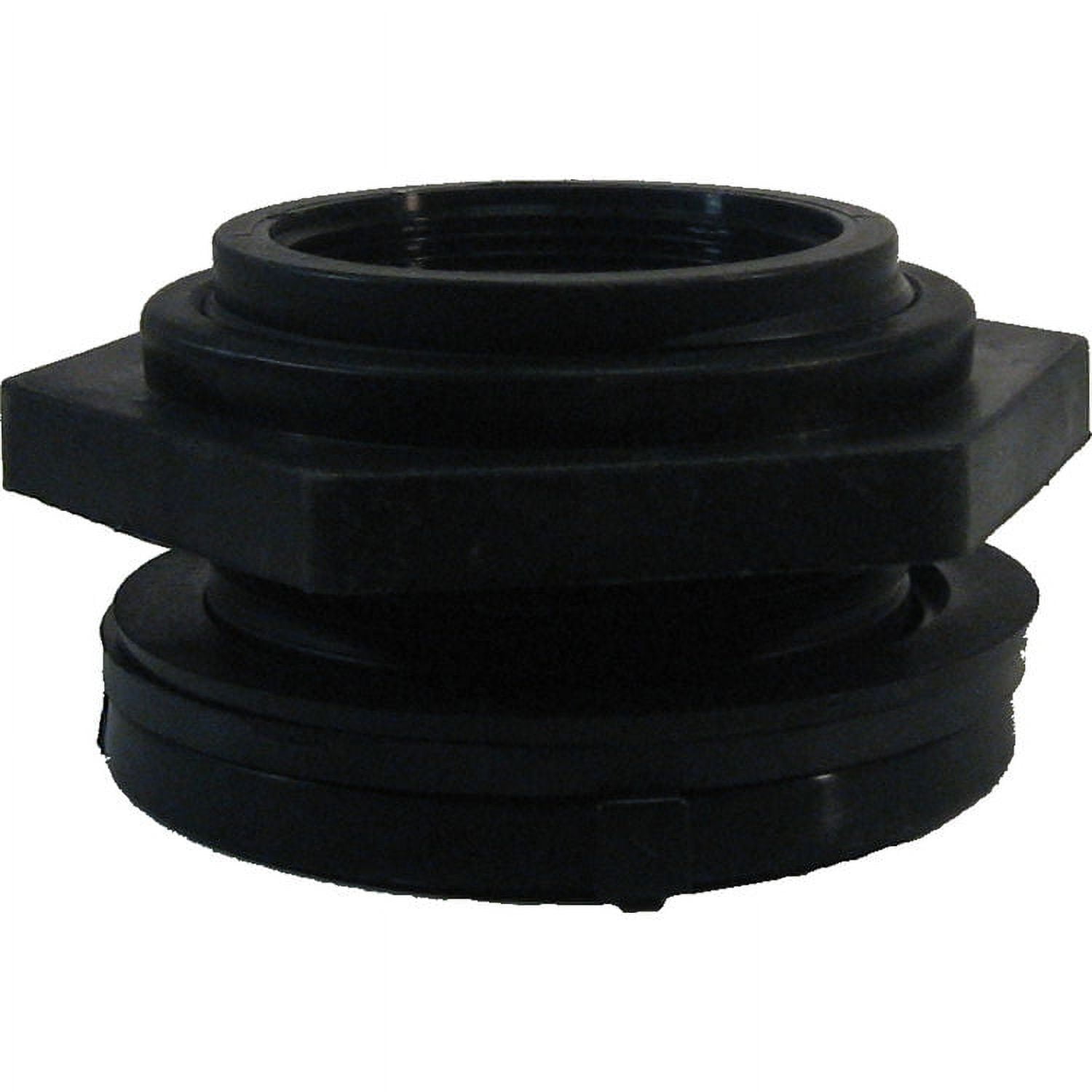 Black Polypropylene Double Threaded Bulkhead Fitting, 2"