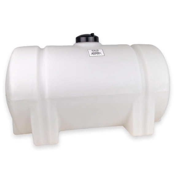 Norwesco Horizontal Leg Utility Tank, Water Storage Container, 65 Gallon Capacity, White