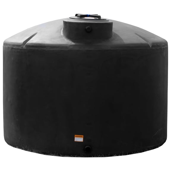 Norwesco Water Tank with 16" Lid, Outdoor Storage Container, 1550 Gallon, Black