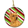thumbnail image 1 of Norwich Terrier Candy Cane Holiday Christmas Ceramic Ornament, 1 of 1