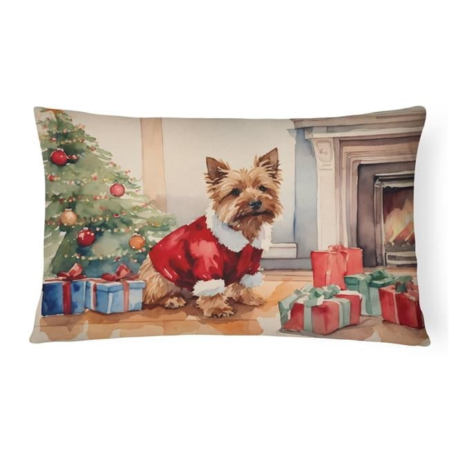 Norwich Terrier Cozy Christmas Throw Pillow 12 in x 16 in