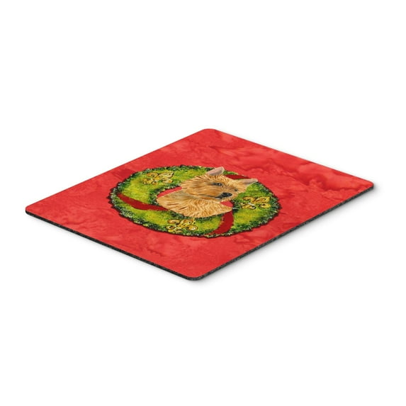 "Norwich Terrier Cristmas Wreath Mouse Pad Hot Pad or Trivet"