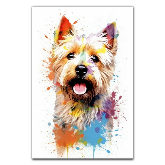 Norwich Terrier Dog Art - Watercolor Style Wall, Home or Apartment Decor - Sweet Poster Print Gift for Puppy Lovers, Dog Lovers, Women, Girls, Kids, Baby Room, Nursery