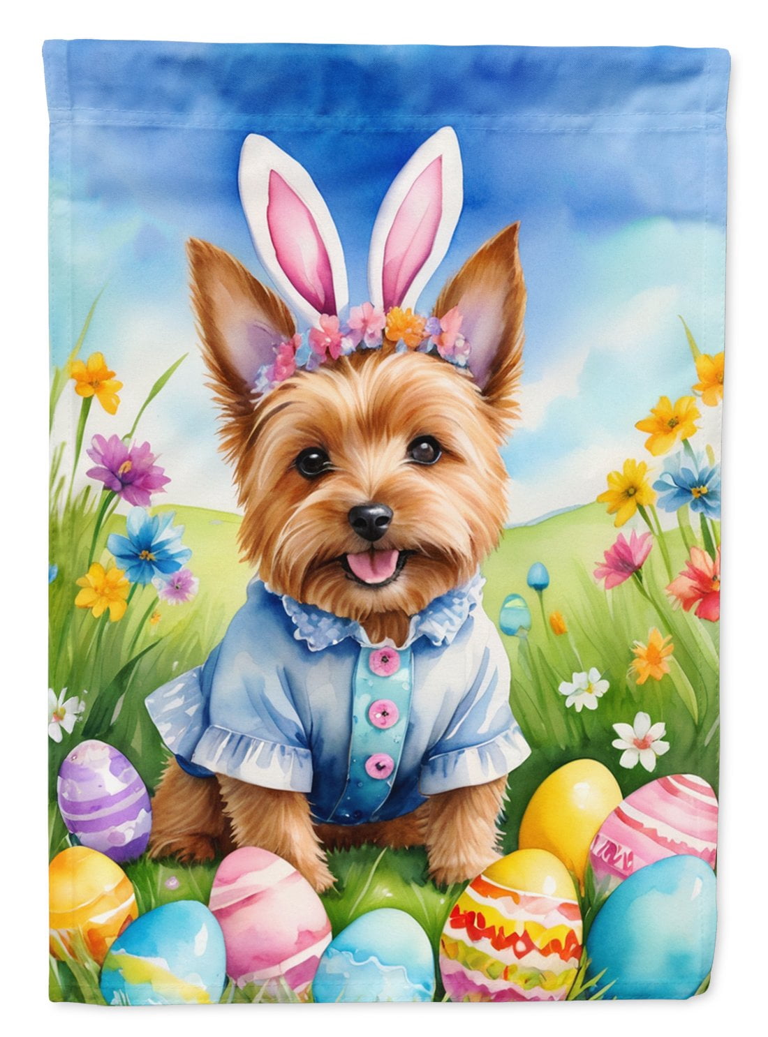 Norwich Terrier Easter Egg Hunt Garden Flag 11.25 in x 15.5 in