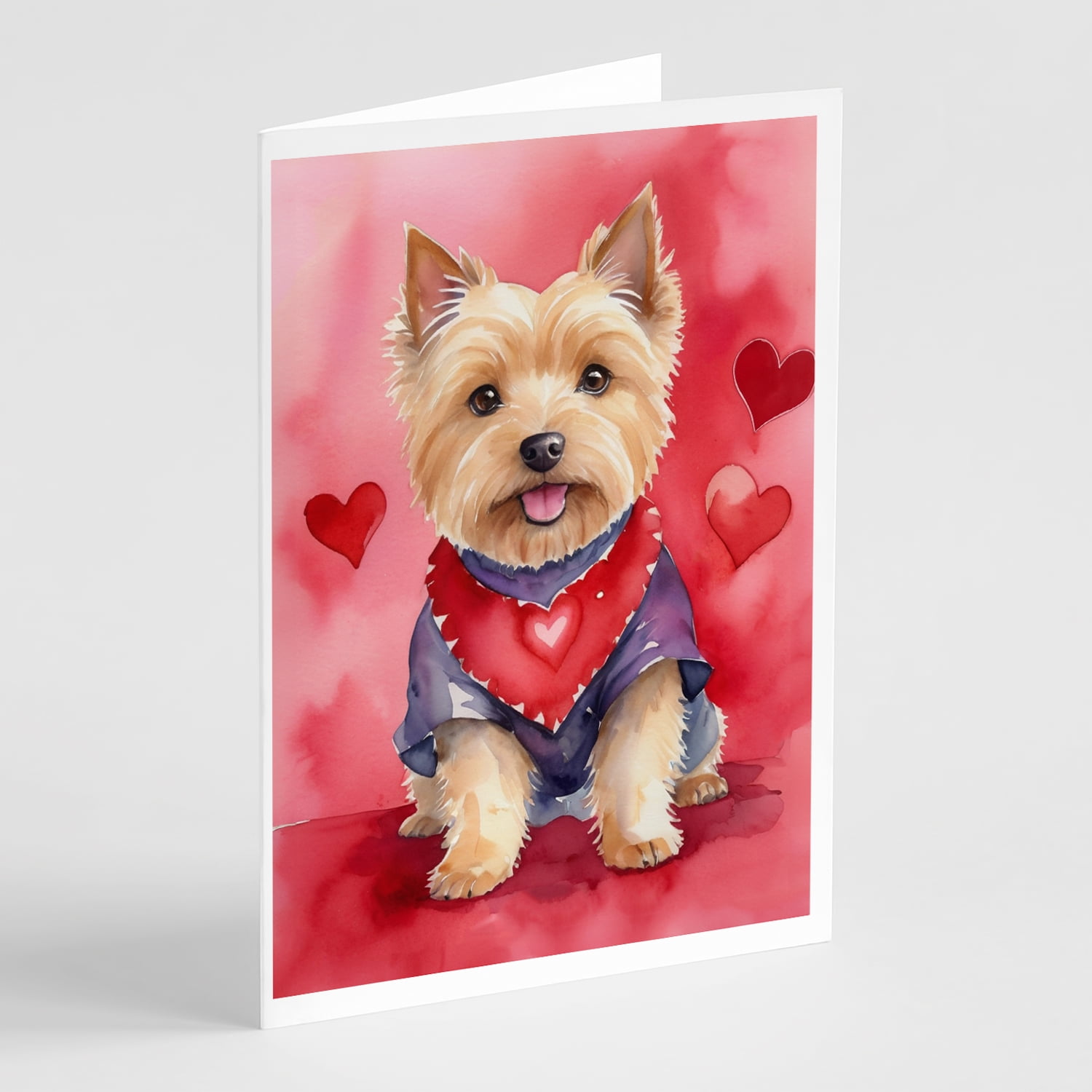Norwich Terrier My Valentine Greeting Cards Pack of 8 7 in x 5 in