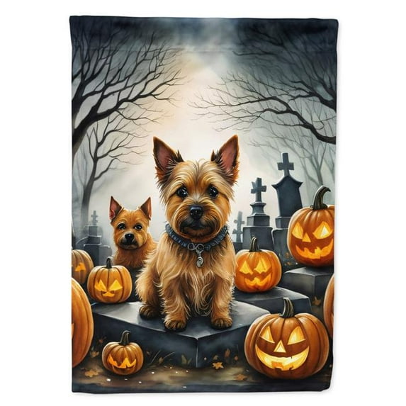 Norwich Terrier Spooky Halloween Garden Flag 11.25 in x 15.5 in