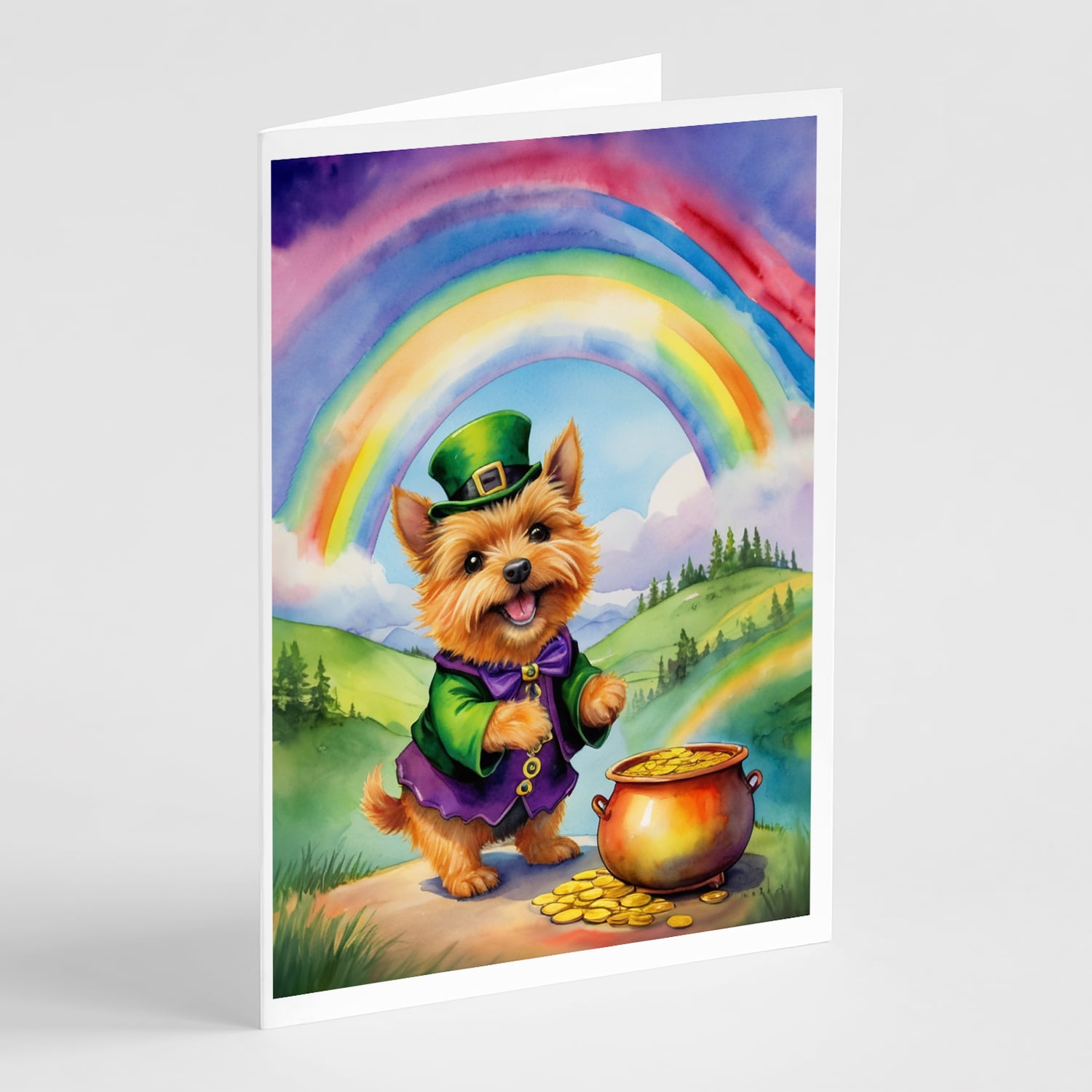 Norwich Terrier St Patrick's Day Greeting Cards Pack of 8 7 in x 5 in