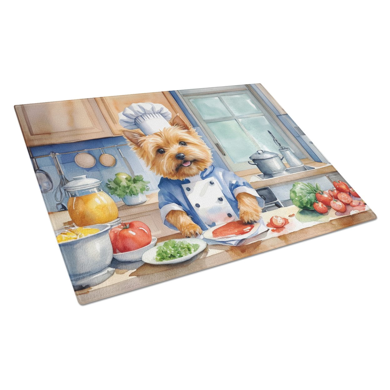 Norwich Terrier The Chef Glass Cutting Board 12 in x 15 in
