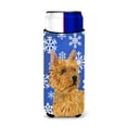 thumbnail image 1 of Norwich Terrier Winter Snowflakes Holiday Ultra Hugger for slim cans, 1 of 6