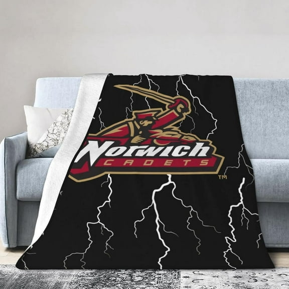 Norwich University Fleece Blanket, Very Soft Microfiber Flannel Blanket for Couch Warm and Cozy for All Seasons