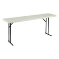 thumbnail image 1 of Norwood Commercial Furniture 6 ft Multipurpose Indoor Outdoor Heavy Duty Portable Blow-Molded Plastic Folding Training Seminar Table 18" W x 72" L Gray, 1 of 7