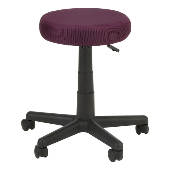 Norwood Commercial Furniture Adjustable-Height Colorful Mesh Rolling Utility Stool-Purple