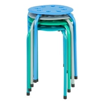 Norwood Commercial Furniture Assorted Contemporary Color Stacking Stool Set 17.75" H Seat for Kids and Adults- Flexible Seating for Home Office, Classrooms (Pack of 4)
