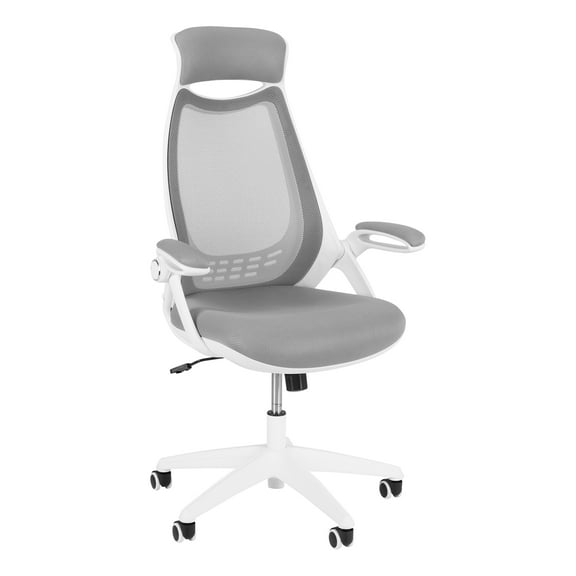 Norwood Commercial Furniture Contemporary High Back Fully-Adjustable Office Desk Task Chair with Flip Up Arms for Home, Office, Classroom, Gaming - Gray
