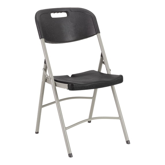 Norwood Commercial Furniture Heavy-Duty Indoor/Outdoor Blow-Molded Plastic Folding Chair (Pack of 4) Black