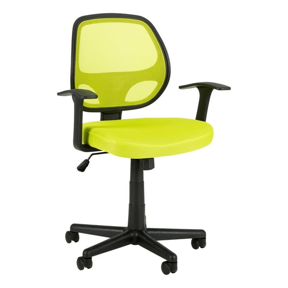 Norwood Commercial Furniture Mesh Mid Back Desk Task Chair w/ Tilt & Arms for Home, Office, Classroom, Gaming - Green Apple (NOR-IAH1048GN-SO)