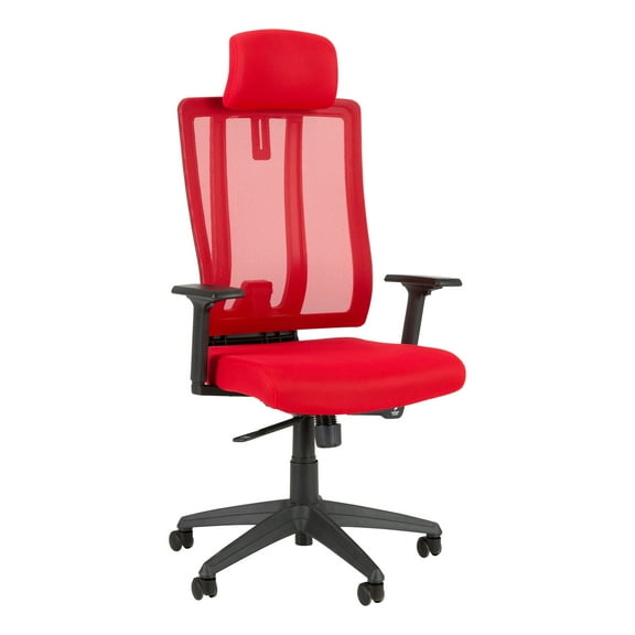 Norwood Commercial Furniture Premium High Back Ergonomic Fully-Adjustable Executive Office Desk Task Chair with Arms - Red