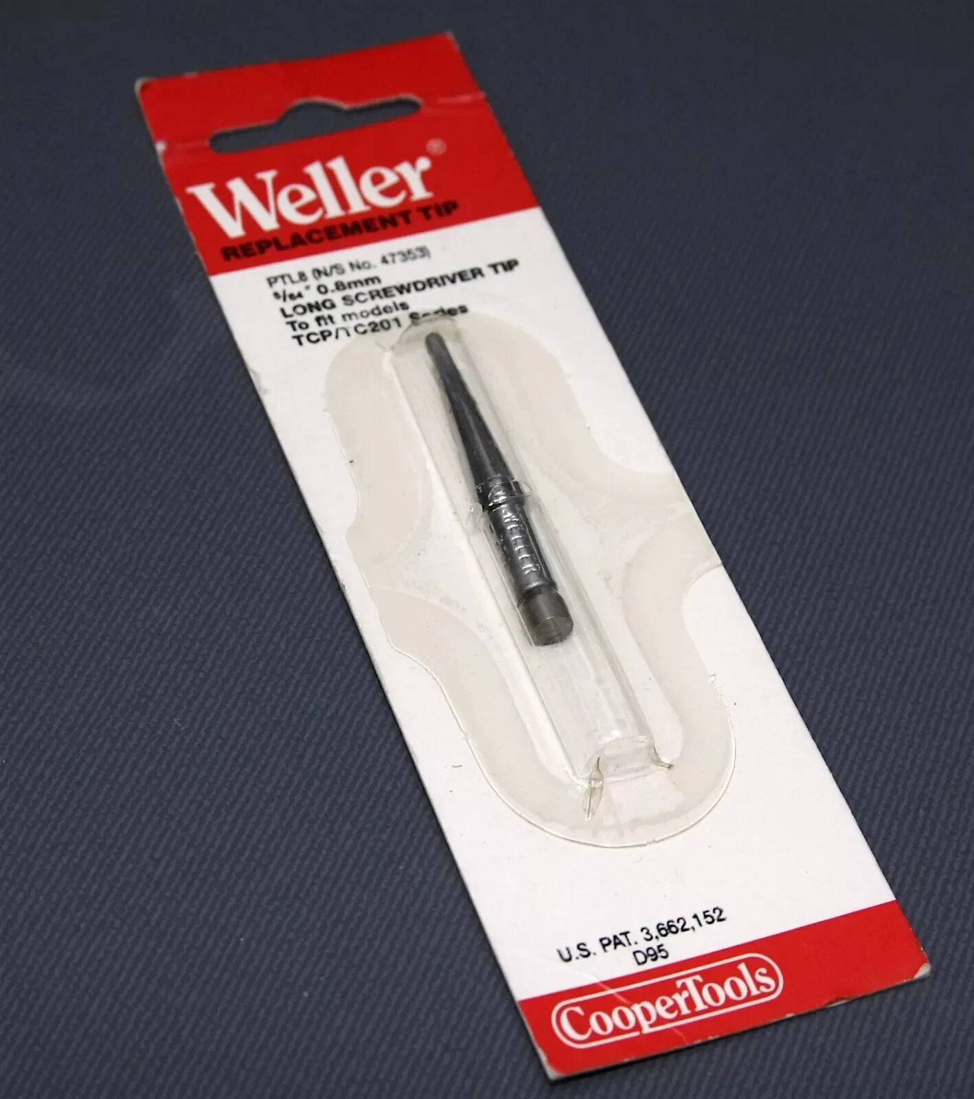 Nos Sealed Weller Ptl8 Soldering Screwdriver Tip 5/64" 0.8 Mm For Tc201 X 2 Pcs.
