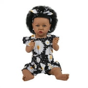 Nosadi Reborn Baby 22.8 Inch Black Dolls African American Lifelike Silicone Doll Realistic Cloth Body Birthday Present Set for Ages 3+