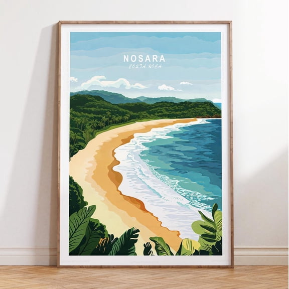 Nosara Costa Rica Tropical Coastal Wall Art, Unframed Paper Print Size 8x12