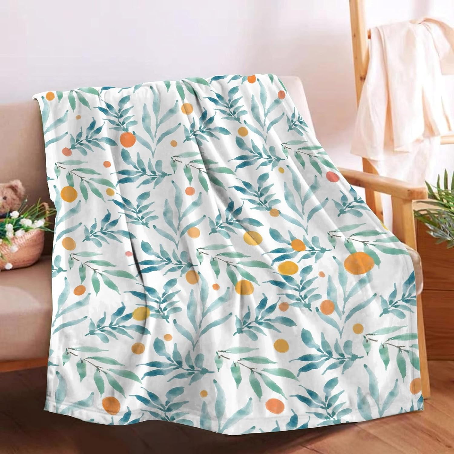 Nosbei Blanket Monstera Deliciosa Palms Tropical Plants Soft Cozy Throw