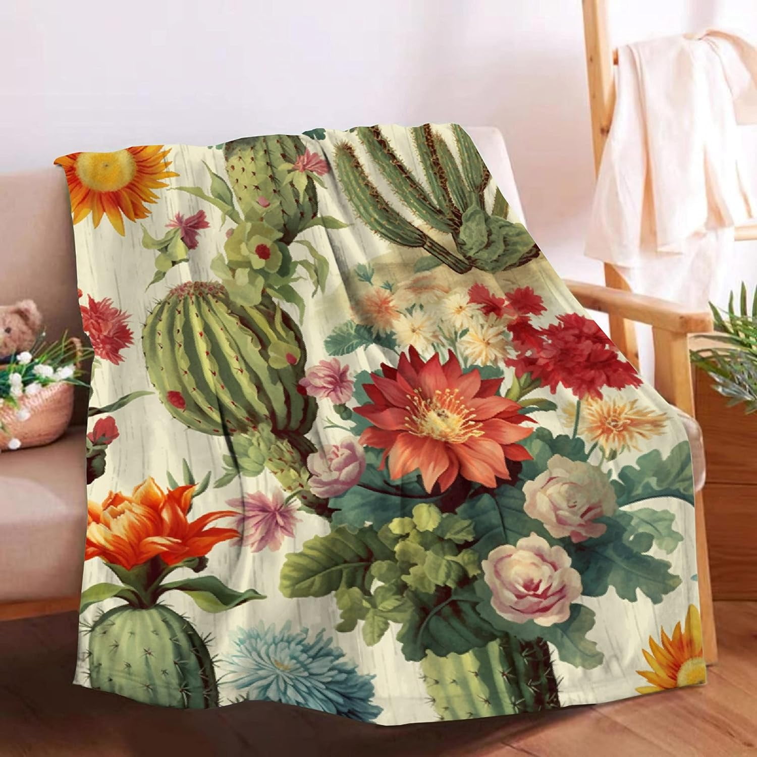 Nosbei Blanket Monstera Deliciosa Palms Tropical Plants Soft Cozy Throw