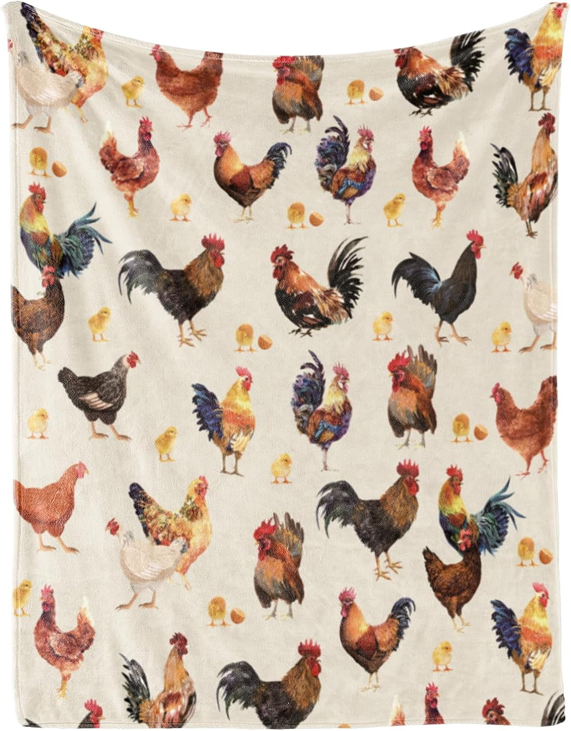 Nosbei Cute Chicken Throw Blanket Gifts for Birthday Christmas, Rooster