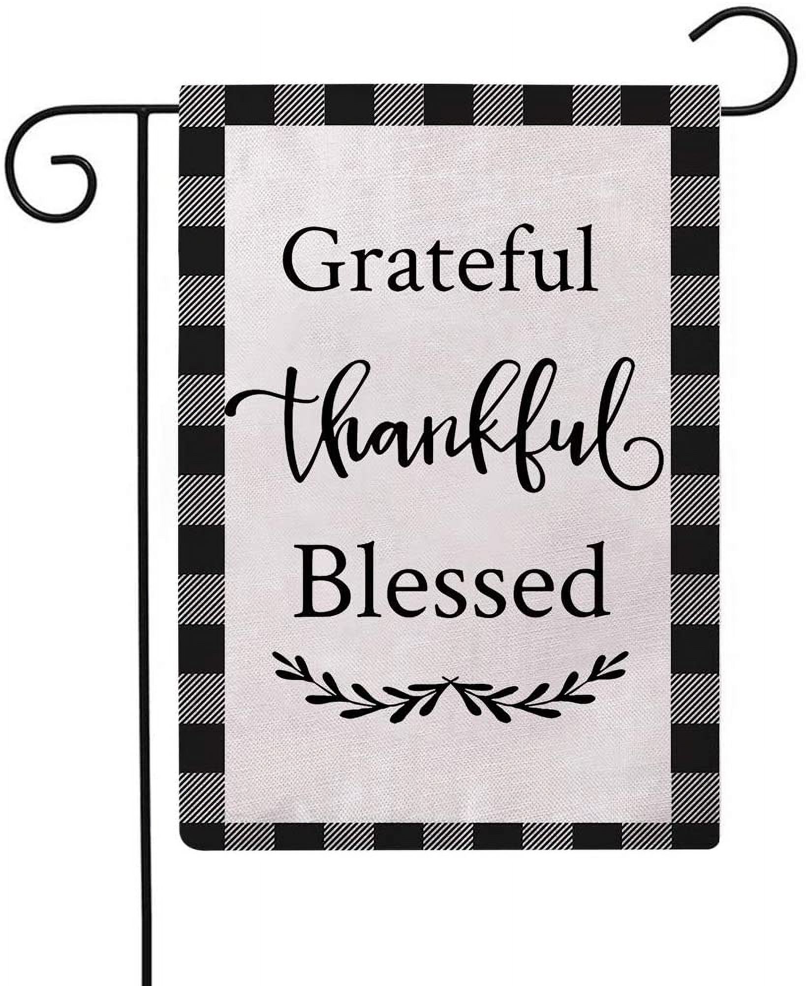 Nosbei Grateful Thankful Blessed Garden Flag Double Sided Decorative