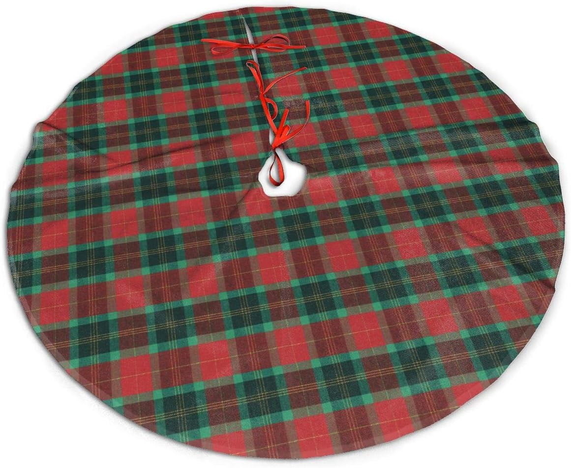 Nosbei Red and Green Christmas Plaid with Gold Lurex Woven Fabric